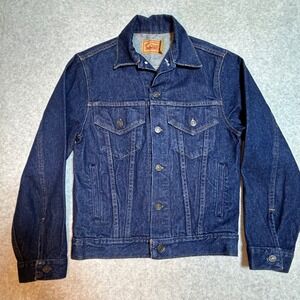 Vintage‎ GAP Pioneer Denim Trucker Jacket Dark Blue 34 Unisex Moto Retro Y2K 90s